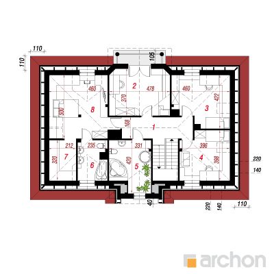  Maja astrites (P) 2. korruse plaan